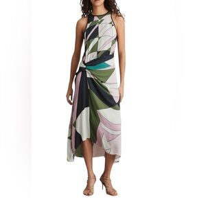 Reiss Avia Geometric Print Midi Dress